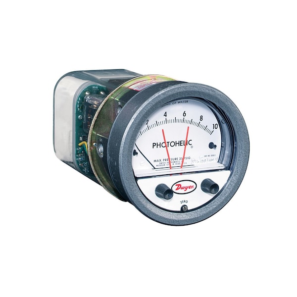 Pressure switch/gage, range 0-50 mm w.c.